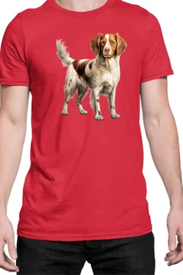 Immagine prodotto di Maglietta da uomo Dogs Breeds Brittany Dog Breed 007, Man S , Rouge