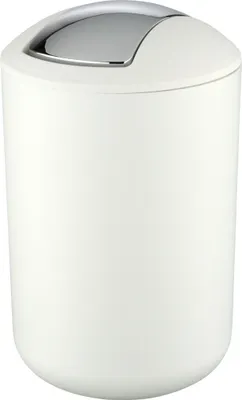 Produktbild von WENKO Schwingdeckel Eimer Brasil weiß 6,5 L Abfall Müll Bad WC Küche Kosmetik