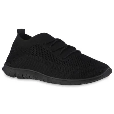 Produktbild von VAN HILL Damen Laufschuhe Sportschuhe Strick Schnürer Sportliche Schuhe 837835, Farbe: Schwarz, Größe: 37