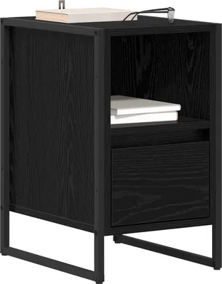 Zdjęcie produktu dla vidaXL Stolik nocny 2 szt. o wyglądzie czarnego dębu 39,5 x 30 x 50 cm