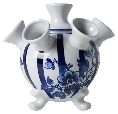 Immagine prodotto di Heinen Delfts Blauw – Vaso per tulipani su piedistallo, collezione "Fair Florals", piccolo