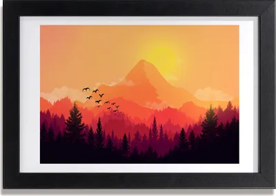 Produktbild von Bild 30x20 MDF-Rahmen, Wandkunst Berglandschaft