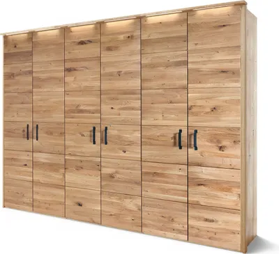 Produktbild von MASSIVMOEBEL24 Kleiderschrank 6-türig Wildeiche 289x60x219 natur geölt HALMSTAD #102