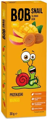 Obrázek produktu pro MANGO ROLL SNACK BEZ PŘIDANÉHO CUKRU, BEZ GLUTENŮ 30 g - BOB SNAIL