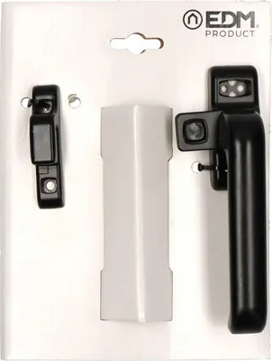 Image de Fermeture Pression Droite Aluminium Noir Edm Fermeture à Pression Droite En Aluminium Noir Pour Portes Et Fenêtres - E