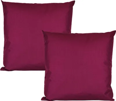 Produktbild von JACK 2er Set 50x50cm Outdoor Kissenhülle Kissenbezug Wasserfest Sitzkissen Lounge Kissen Garten Stuhl Lotus Effekt, Farbe:Bordeaux