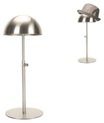 Hut-Displayständer aus Edelstahl, verstellbar, 20-40 cm, Silber