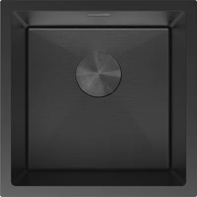 Produktbild von Mexen Trixo Edelstahlspüle 1-beckig 440 x 440 mm, schwarz HC - 6413441000-70HC