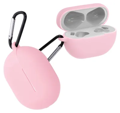 Produktbild von kwmobile Schutzhülle für Huawei FreeBuds Pro Hülle - TPU Silikon Case für Kopfhörer Ladecase - stoßfestes Cover mit Karabiner - Pink