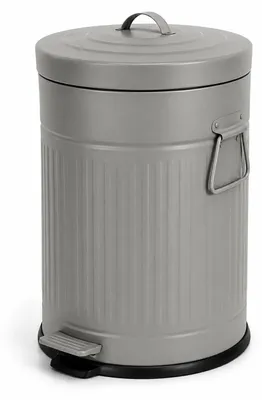 Produktbild von Relaxdays Mülleimer, 20 Liter, Küche, entnehmbarer Inneneimer, Fußpedal, Softclose, Metall, Retro Tretmülleimer, grau, KI-generiertes Bild