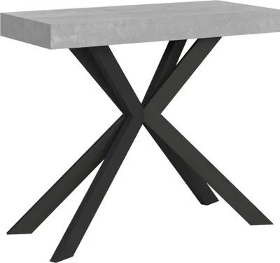 Zdjęcie produktu dla ITYHOME - Konsola rozkładana 90x40/196 cm Plaker cementu antracytowe nogi