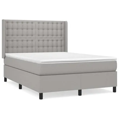Produktbild von vidaXL Boxspringbett mit Matratze Hellgrau 140x200 cm Stoff