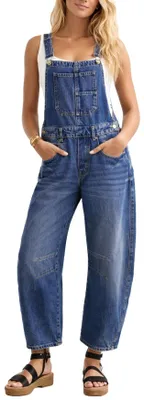 Immagine prodotto di Kedera - Grembiule jeans da donna, modello casual, gamba dritta e ampia, con bretelle, regolabile