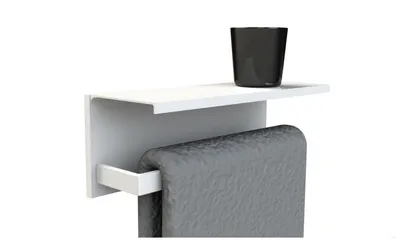 Image de Allibert LOFT Game Porte-serviettes mural/étagère  40 cm  aluminium laqué blanc mat