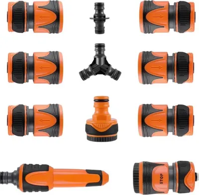 Immagine prodotto di Set di adattatori per tubi Zyrell da 11 pezzi - Raccordi per tubi e raccordi a Y - Arresto dell'acqua e ugello a spruzzo - Per raccordi da 1/2" e 3/4" - Irrigazione da giardino