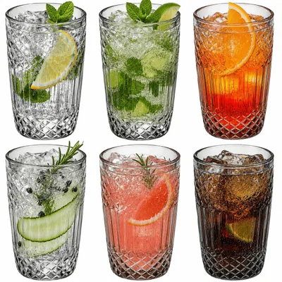 Produktbild von Trinkgläser 6er Gläser Set Wassergläser Wasserglas Trinkglas Smoke Grau 380ml