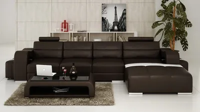 Produktbild von Couch Polster Garnitur Wohnlandschaft Design Ecksofa Leder Neu L Form Sofa Eck