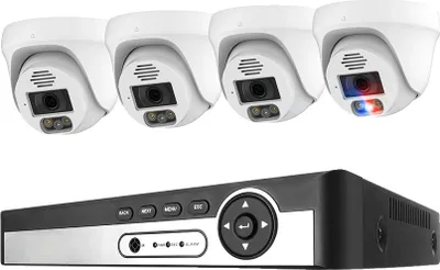 Obrázek produktu pro Bezpečnostní kamerový systém, rozlišení 4K, AI rozpoznávání obličeje, 8CH NVR 4 CAM 8MP, 1T