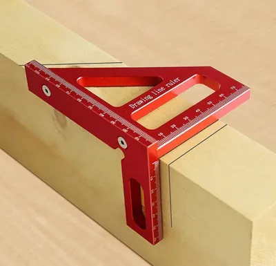 Produktbild von 3D-Mehrwinkel-Messlineal, 45/90-Grad-Winkelmesser aus Aluminiumlegierung für Holzarbeiten, Zeichenlinienlineal, Gehrungsdreieck-Lineal, hochpräzises Layout-Messwerkzeug für Ingenieur-Zimmerer,