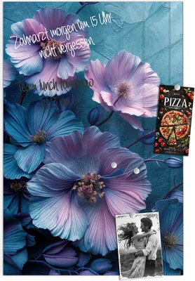 Produktbild von Magnettafel 40x60cm Pinnwand Whiteboard beschreibbar - Blumenmuster