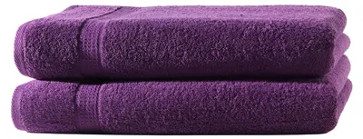 Produktbild von 2er Set Frottee Handtücher Elegance 50x100 cm 100% Baumwolle 500 gsm Handtuch aubergine
