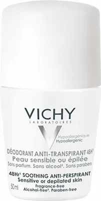Immagine prodotto di Vichy Deo Antitraspirante 48H Roll On Cappuccio Bianco Per pelli sensibili/Senza alcool 50 ml