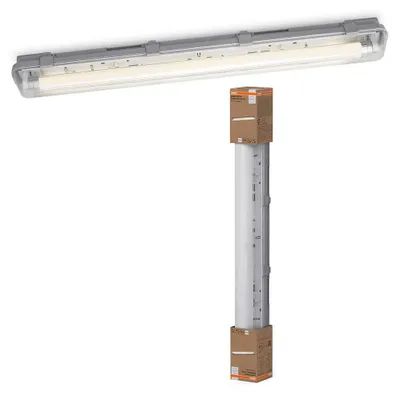 Obrázok produktu pre LED svietidlo Osram pre vlhké priestory, odolné voči vlhkosti, model Essential, sivá farba, 60 cm, IP65, 7W, pätica G13, 640 lúmenov, neutrálna biela, 4000K