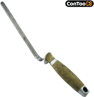 Produktbild von Hamburger Fugenkelle 10mm mit Ledergriff Fugeisen zum Verfugen von Ziegel CT04