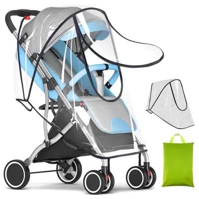 Produktbild von Regenhülle für Kinderwagen/Buggy – Transparent – Universal – Winddicht und wasserdicht