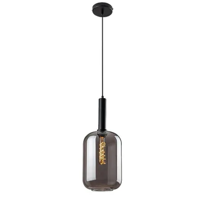 Obrázek produktu pro Černá skleněná závěsná lampa E27 1x40W matná černá barva 72101 Lissandra Rabalux