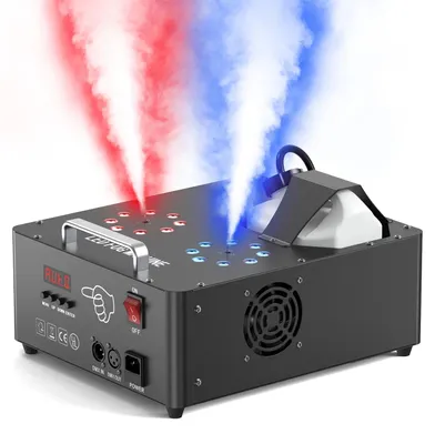 Produktbild von Nebelmaschine 2000W - DMX512 Bühnen & DJ Nebelmaschine - Doppeltube - 8+8x3W RGB 3in1 LEDs - 13 Kanäle - 100–240V EU-Stecker
