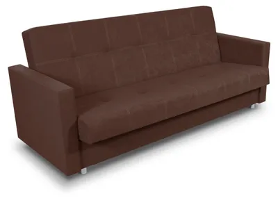 Produktbild von Schlafsofa Dave - Sofa mit Schlaffunktion und Bettkasten, Bett, Bettsofa, Schlafcouch (Braun (Suedine 26))