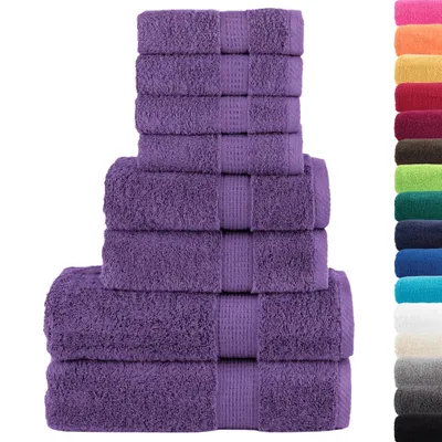Zdjęcie produktu dla vidaXL 8 szt. Zestaw ręczników premium SOLUND fioletowy 600 g/m²