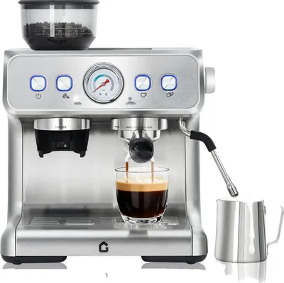 Image de Machine à expresso, pompe 20 bars, moulin de précision, argent