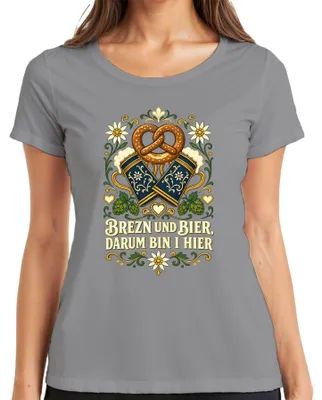 Zdjęcie produktu dla , Bawaria, piwo, tradycja. Damski T-shirt, kolor: szary, rozmiar: S
