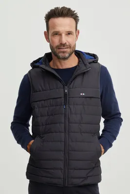 Produktbild von FQ1924 FQDanial Herren Weste Steppweste Outdoor Weste Leicht gesteppte Winterweste mit Kapuze Regular Fit