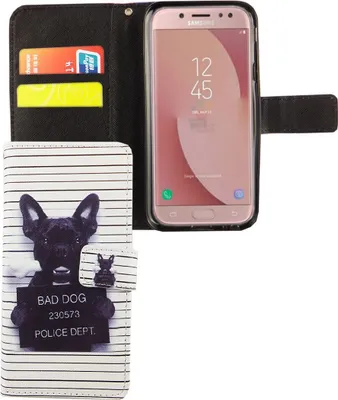 Produktbild von Handyhülle Tasche für Handy Samsung Galaxy J5 2017 Böser Hund Weiß