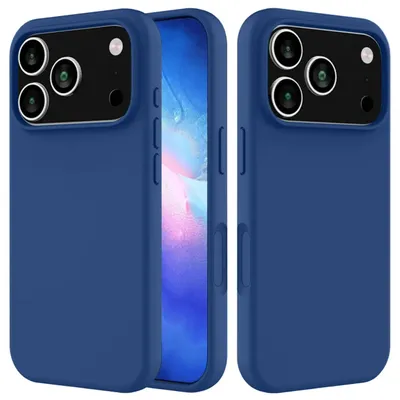 Productafbeelding van MobyDefend Hoesje - Geschikt voor iPhone 17 Pro Max - Matte Siliconen Backcover - Blauw