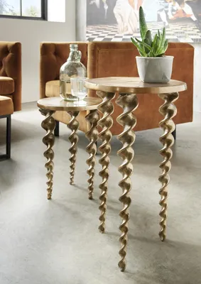 Produktbild von Beistelltisch 35 x 61 cm Aluminium Gold