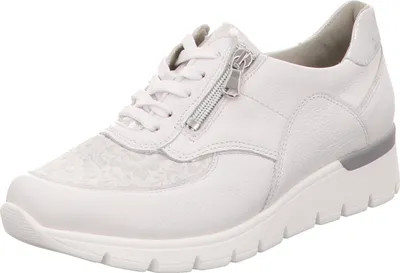 Immagine prodotto di Scarpe da ginnastica sportive Waldläufer con suola sagomata alla moda in bianco/bianco combinato, misura 4