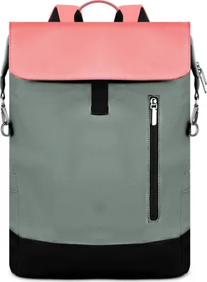 Produktbild von MODFU Rucksack Damen & Herren - Rolltop Daypack für Arbeit Uni Fahrrad - Backpack mit 15.4 Zoll Laptop Fach - Rückenpolsterung & Wasserabweisend grau