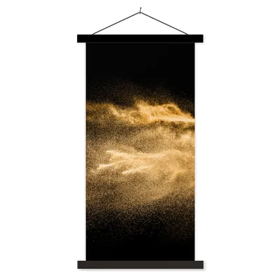 Produktbild von MuchoWow® Textilposter Sand - Gold - Schwarz - Luxus - Kunst 40x80 cm mit schwarzem Rahmen - Wandemalerei