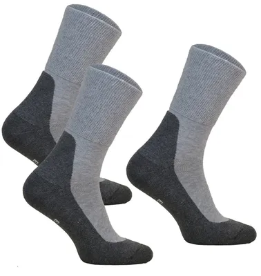 Produktbild von DeoMed 3 Paar Diabetiker Socken ohne Gummibund MEDIC DEO Baumwolle. Extra Weit Baumwolle Medizin Socken Herren und Damen (47-49, 3 Paar: Grau)