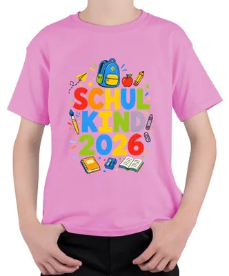Produktbild von Schulkind 2026 Einschulung Geschenk Mädchen Junge Grundschule Kinder T-Shirt, Pink, 152