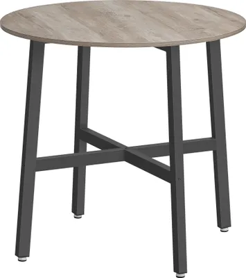 Produktbild von VASAGLE Esstisch, 80 x 75 cm (Ø x H), runder Küchentisch, Industrie-Design, Greige