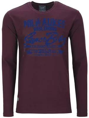 Produktbild von Übergrößen Longshirt Milwaukee blau AHORN SPORTSWEAR Maroon Red 3XL