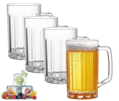 Obrázok produktu pre Sada plastových pohárov na pivo s rúčkou – 500 ml