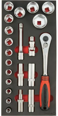 Produktbild von FORMAT Modul Doppelmaulschlüssel 8-tlg. 6-22mm, Ausführung:22-teilig, Gewicht:nv, Modul:1/3, Maße:188 x 395 mm, Abmessung L x B:188 x 395 mm