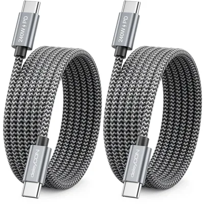 Produktbild von deleyCON 1,5m USB-C Kabel PD 3.1 240W USB-C auf USB-C, 2 Stück
