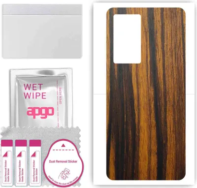 Produktbild von apgo Rückseite Schutzfolie, Skin, kompatibel mit Vivo IQOO 9 India, Hinten Displayschutzfolie aus Vinylfolie, kratzfest, einfache Montage - Tigerwood